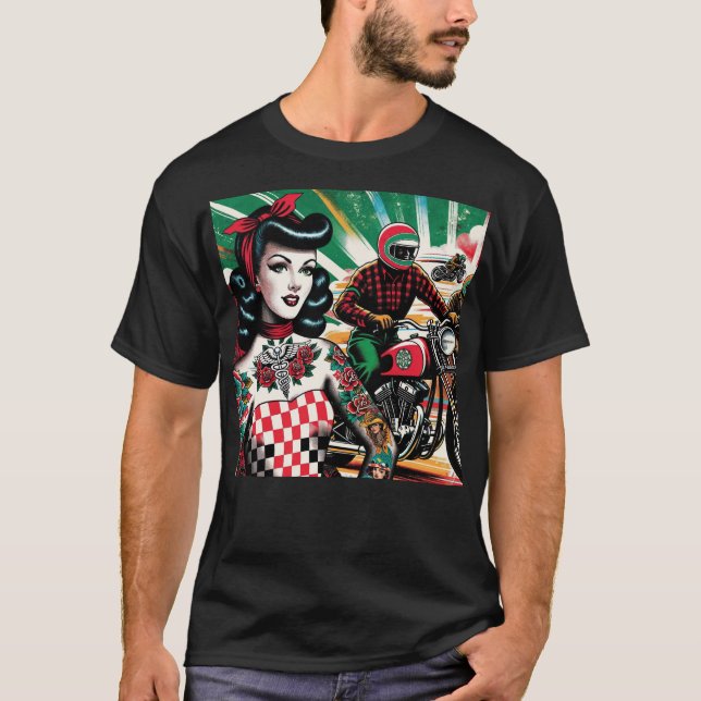 Motorcykel Flicka T Shirt (Framsida)