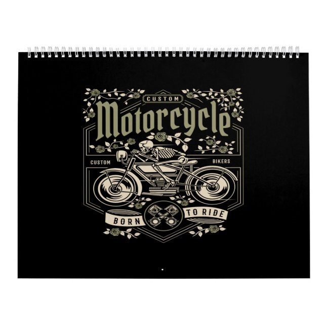 Motorcykel född att köra kalender (Omslag)