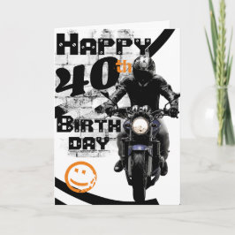 Motorcykel 'Födelsedag 40 år Fick det fortfarande Kort