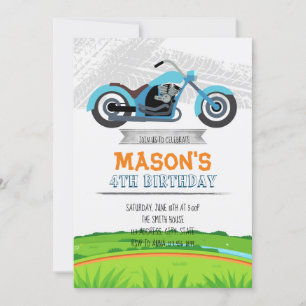Motorcykel Födelsedagsfest inbjudan