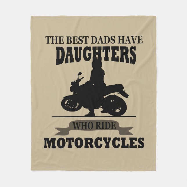 Motorcykel för bästa pappor-dotter fleecefilt (Framsidan)