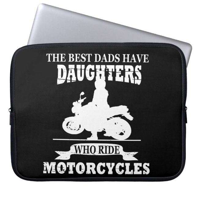 Motorcykel för bästa pappor-dotter laptop fodral (Framsidan)