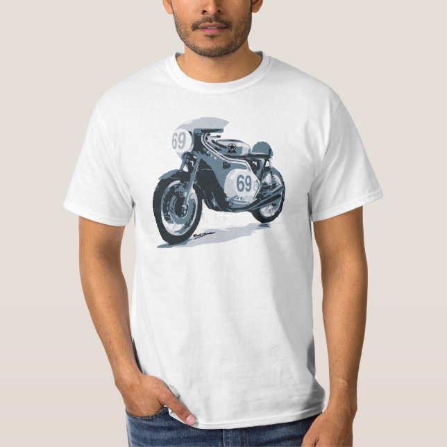 Motorcykel för CafeRacerklassiker Tee Shirt (Framsida)