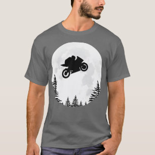 Motorcykel för flygande Moto GP över Måne T Shirt