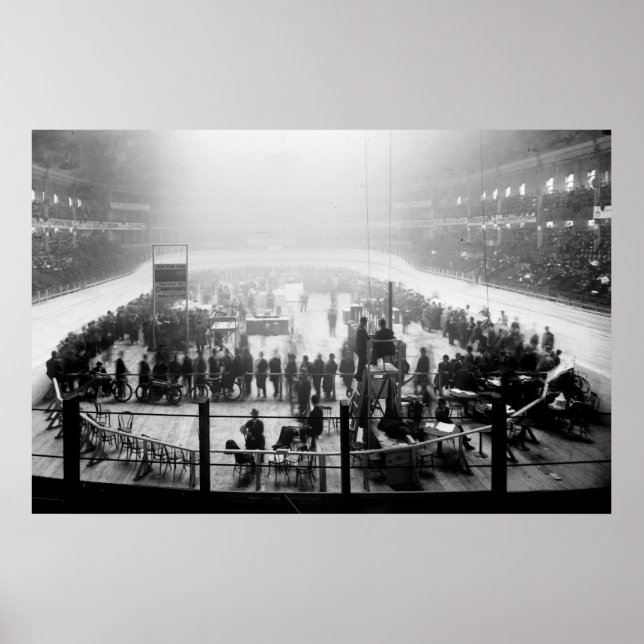 Motorcykel för inomhusbruk, Tävling, tidigt 1900-t Poster (Framsidan)