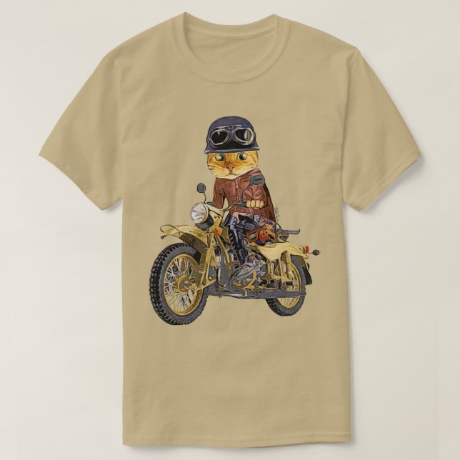 Motorcykel för körning av katt  t shirt (Design framsida)