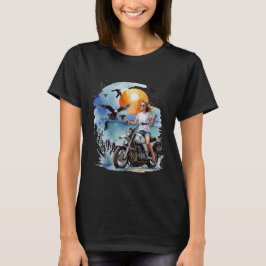 Motorcykel för kvinnor i Ride T Shirt