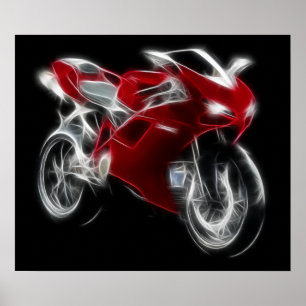 Motorcykel för sportcykeltävla poster