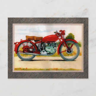 Motorcykel för vattenfärg, Vintage Vykort
