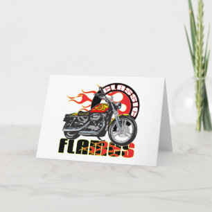 Motorcykel för vintage Classic Flame Paint Kort