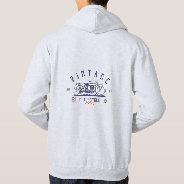Motorcykel för vintage hoodie (Baksida)