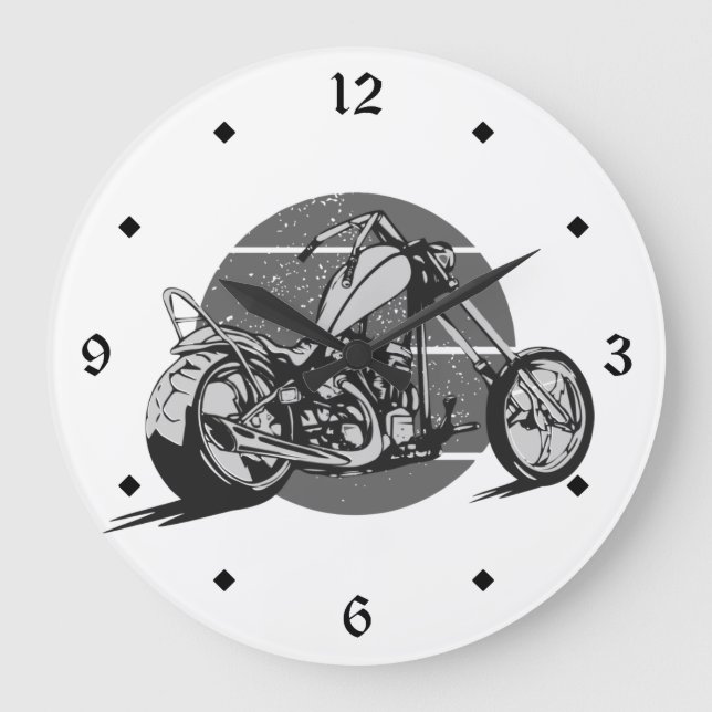 Motorcykel för Vintage Stor Klocka (Framsida)