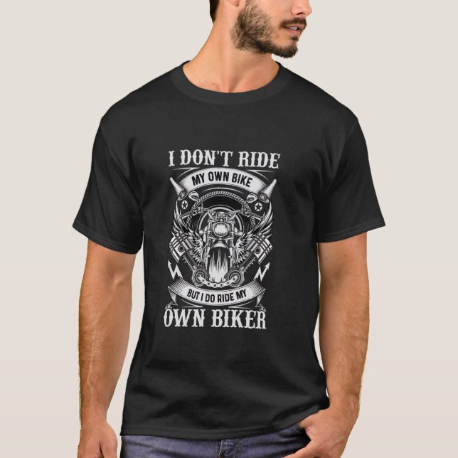 Motorcykel Förare Biker Par Design T Shirt (Framsida)