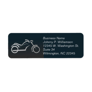 Motorcykel Fordon Black White Personal Business Returadress Etikett