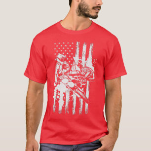 Motorcykel Freestyle Supercross American Flagga Mo T Shirt