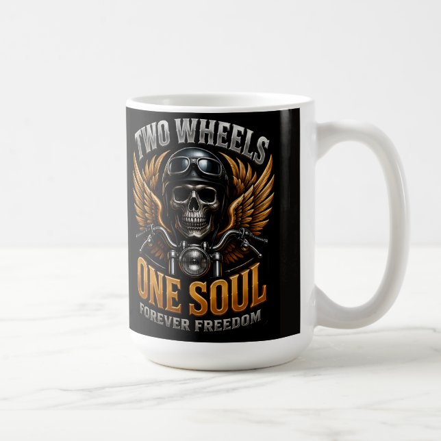 🦅 Motorcykel Frihet Grafik För Förare 🏍️ Kaffemugg (Höger)
