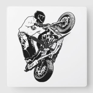 Motorcykel Fyrkantig Klocka