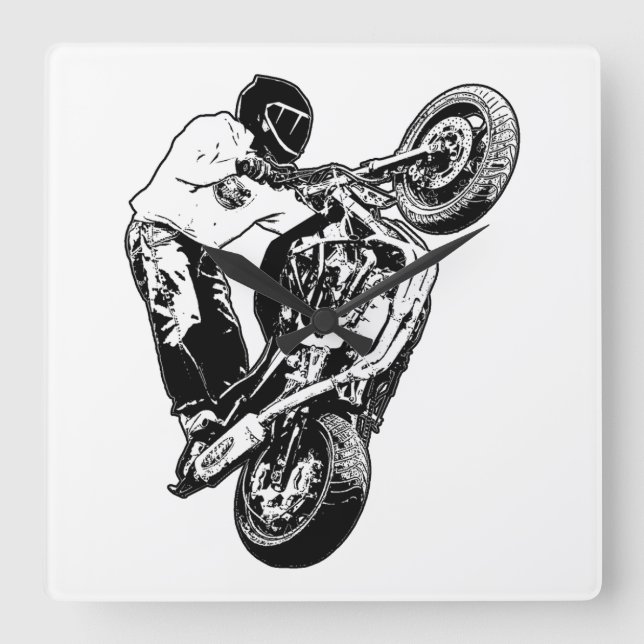 Motorcykel Fyrkantig Klocka (Framsida)