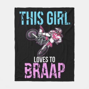 Motorcykel Girls Dirt Bike Women Motocross Braap Fleecefilt