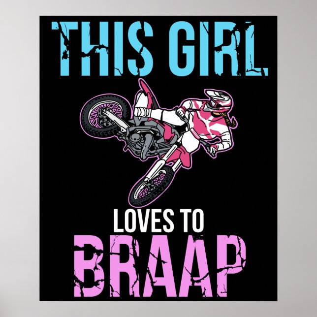 Motorcykel Girls Dirt Bike Women Motocross Braap Poster (Framsidan)