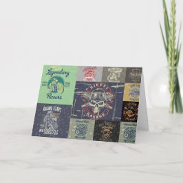 Motorcykel Grunge Stil-hälsningskort Tack Kort