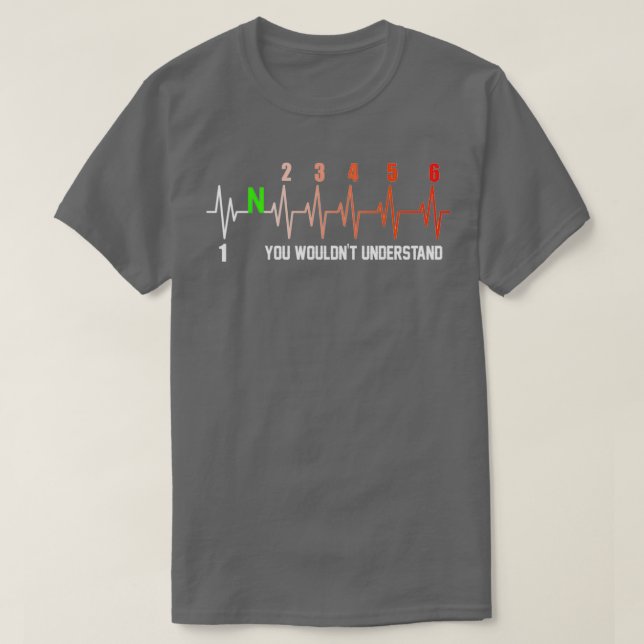 Motorcykel Heartslag Biker Älskare 1 nedåt 5 uppåt T Shirt (Design framsida)