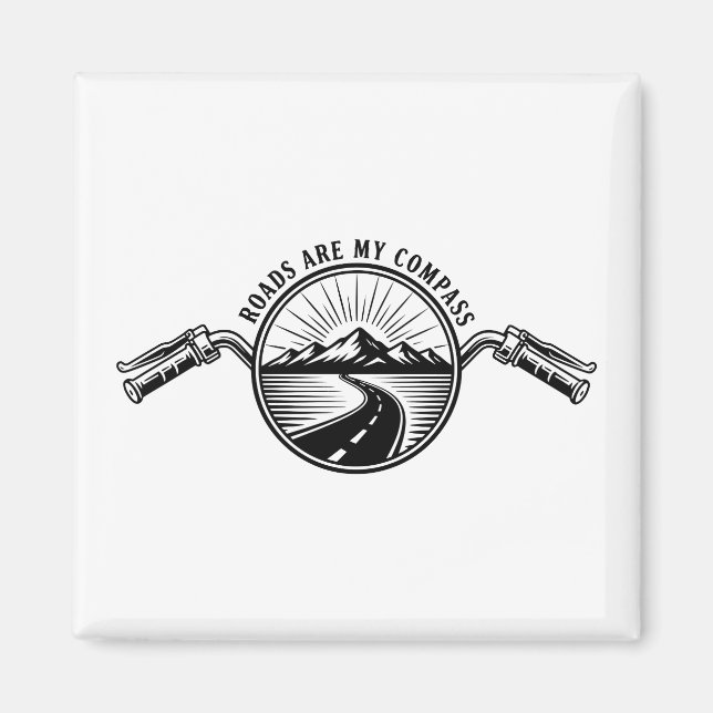 Motorcykel Horisont Äventyr      Magnet (Framsidan)