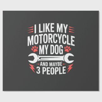 Motorcykel Hundägare Humor Presentpapper