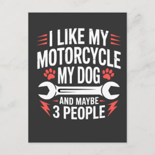 Motorcykel Hundägare Humor Vykort