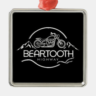 Motorcykel i Beartooth Highway Montana Wyoming Julgransprydnad Metall
