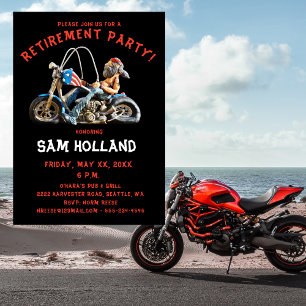 Motorcykel i Biker pension Party Inbjudningar