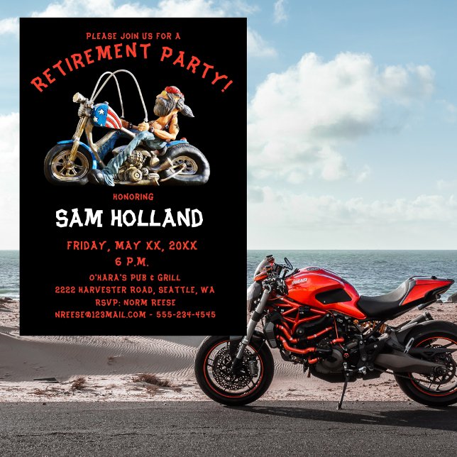 Motorcykel i Biker pension Party Inbjudningar (Skapare uppladdad)