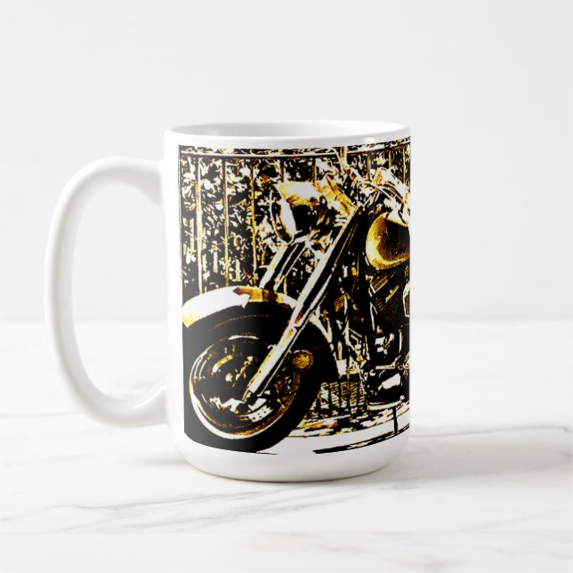 Motorcykel i det gamla Valbonne Frankrike  Kaffemugg (Vänster)