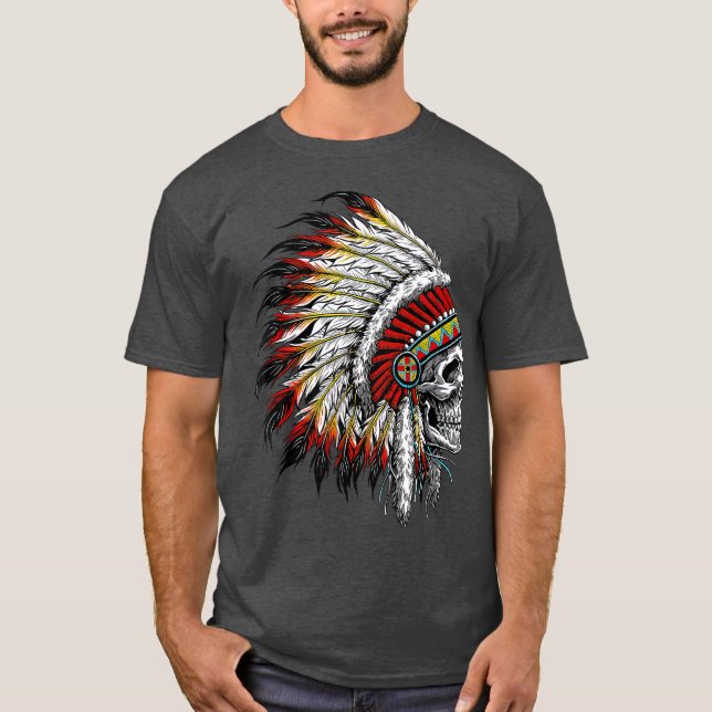 Motorcykel i det ursprungliga Indian-huvudskullen T Shirt (Framsida)