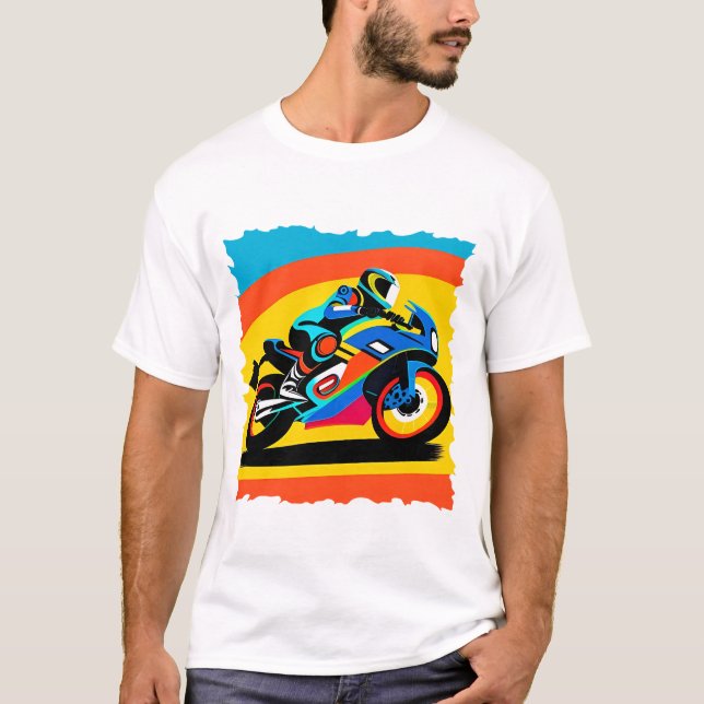 Motorcykel i hög hastighet t shirt (Framsida)