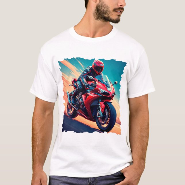 Motorcykel i hög hastighet t shirt (Framsida)