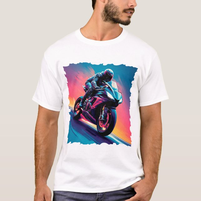 Motorcykel i hög hastighet t shirt (Framsida)