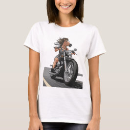 Motorcykel i Horse Dam T Shirt