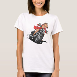 Motorcykel i Horse Dam T Shirt