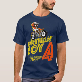 Motorcykel i Kids 4e födelsedagen Boys Biker 4 år T Shirt