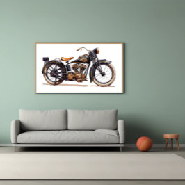 Motorcykel i klassisk Vintage Poster