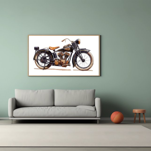 Motorcykel i klassisk Vintage Poster (Skapare uppladdad)