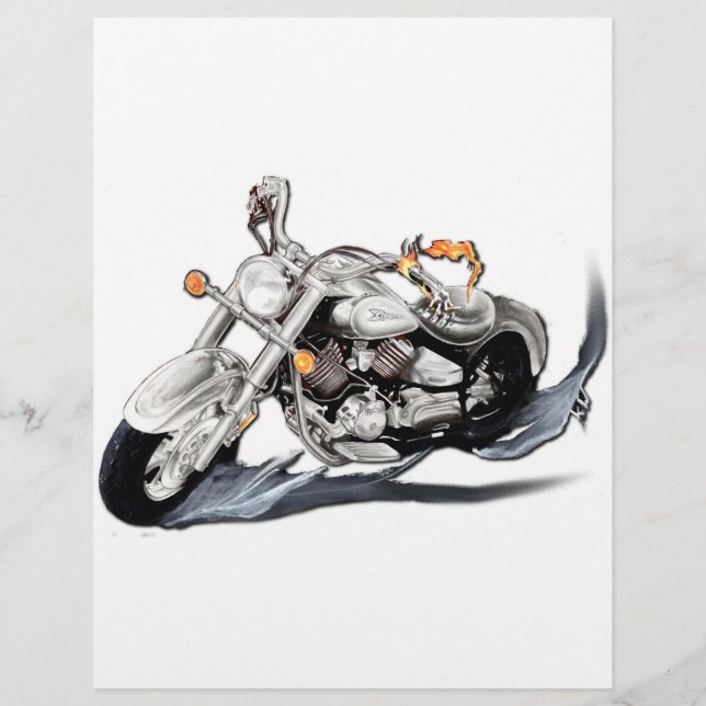 Motorcykel i kreativ reklamblad (Framsidan)