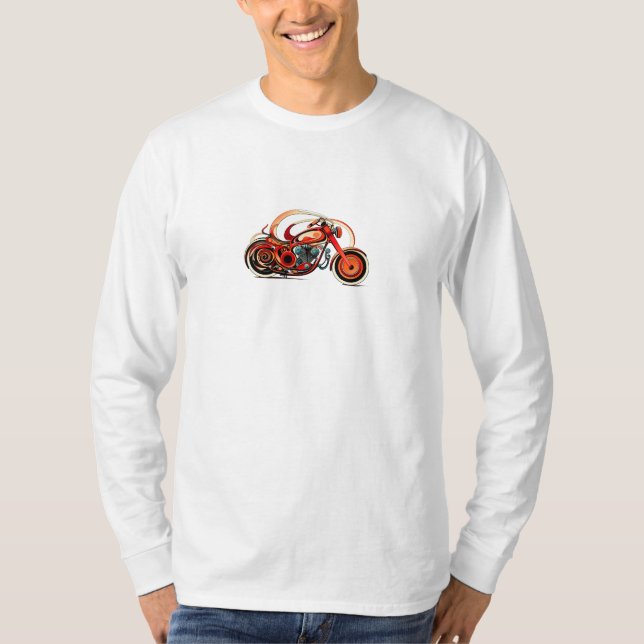 Motorcykel i Linjer vid drift T Shirt (Framsida)