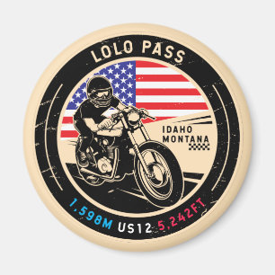 Motorcykel i Lolo Pass Idaho Magnet