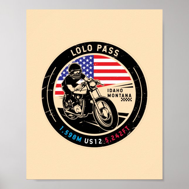 Motorcykel i Lolo Pass Idaho Poster (Framsidan)