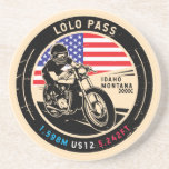 Motorcykel i Lolo Pass Idaho Underlägg<br><div class="desc">Lolo Pass som är färdigt i en vintage,  ett stil-emblem. Det är en berömd-scenenhet som finns i Idaho och Montana.</div>