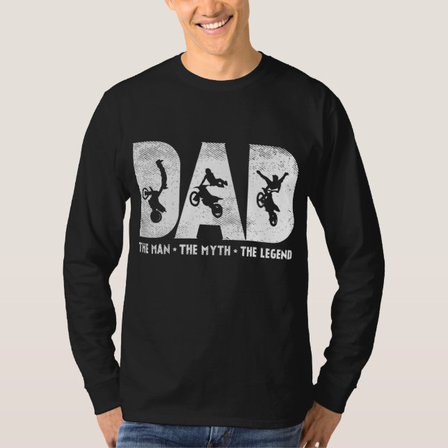 Motorcykel i Motocross Pappa Man Myth Legend Dirt  T Shirt (Framsida)