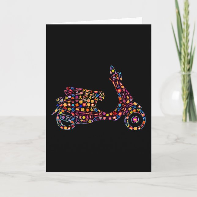 Motorcykel i nedre Mönster, motorcykel med motorcy Kort (Framsida)