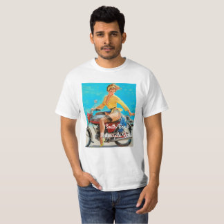 Motorcykel i pinup t shirt